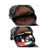 Leather backpack - with hand strap / zippers