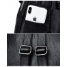 Leather backpack - with hand strap / zippers