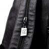 Fashionable leather backpack - with a metal front buckleBackpacks