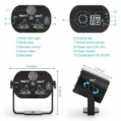 Mini disco light - projector - LED - RGB - for disco / parties / weddingsStage & events lighting