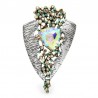 Vintage geometric brooch - with crystals