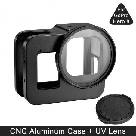 GoPro Hero 8 protective case - aluminum frame - with UV lens filter