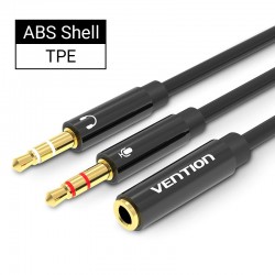 Headphone splitter - audio AUX cable - 3.5mm jack - female to 2 maleSplitters