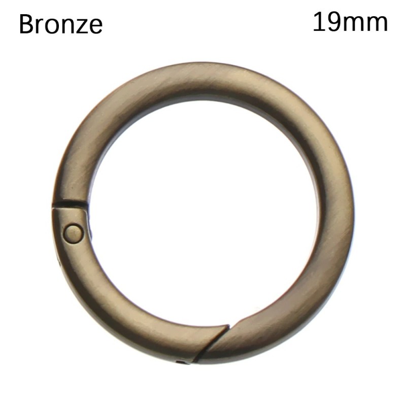 Spring O-ring buckle - round push trigger - hook - carabiner - 19mm - 25mm - 32mm - 38mm