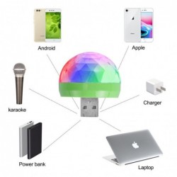Mini disco light - USB - LED - crystal ball - lamp - with music sensorStage & events lighting