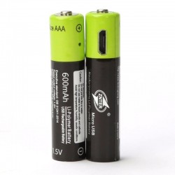 Lithium AAA batteries - USB rechargeable - quick charging - 1.5V - 600mAh - 2 / 4 pieces