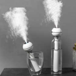 Ultrasonic air humidifier - portable - USB rechargeable - with light - essential oil diffuser