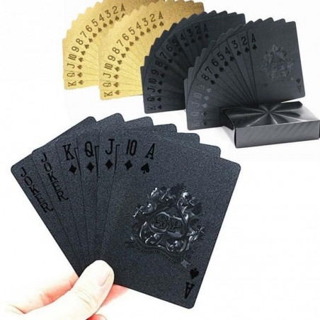 Poker playing cards - black / gold / US dollar pattern - waterproof - 54 piecesPuzzles & Games