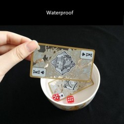 Poker playing cards - gold tinted dragon - transparent - waterproof