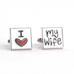 "I Love My Wife" - square cufflinks