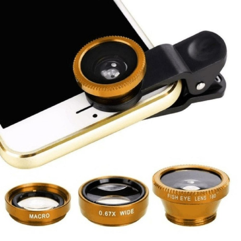 3 in 1 camera lens kit - fisheye / macro / wide angle - with clip - for Smartphones