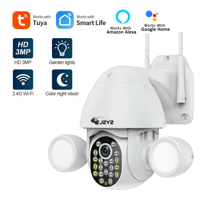3MP CCTV security camera - PTZ - WiFi - HD - with Google Alexa - waterproof 3MP CCTV security camera - PTZ - WiFi - HD - with Google Alexa - waterproof