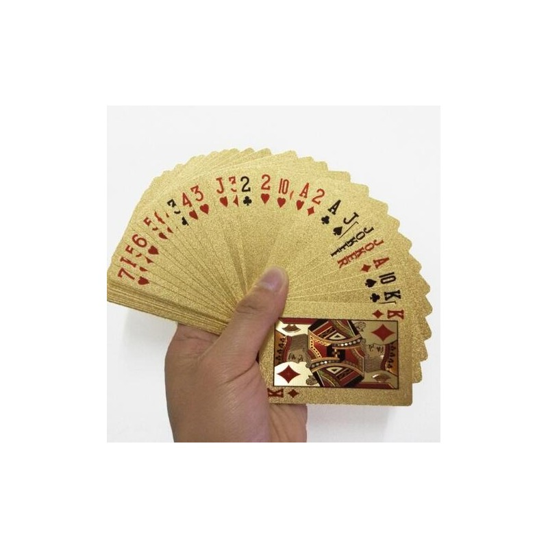Poker playing cards - black / gold / US dollar pattern - waterproof - 54 piecesPuzzles & Games