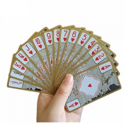 Poker playing cards - gold tinted dragon - transparent - waterproof