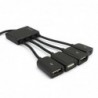4 in 1 cable - adapter - micro USB / HUB / OTG - male to female - multifunctional