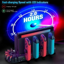 Nintendo Switch charging dock - 4-ports - with 8 game slotsSwitch