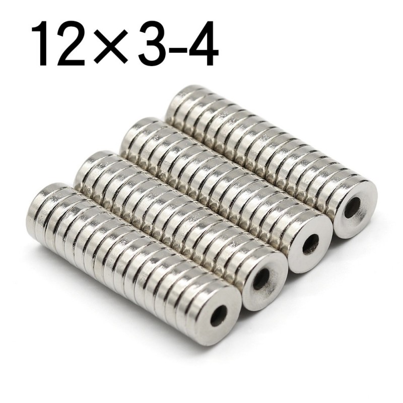 N35 - neodymium magnet - round disc - 12 * 3mm - with 4mm hole - 10 - 50 piecesN35