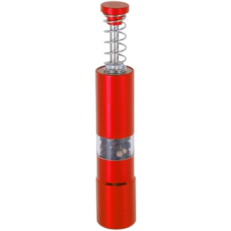 Salt / pepper grinder - with thumb push button - stainless steel