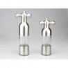 Salt / pepper manual grinder - faucet valve shape - stainless steel