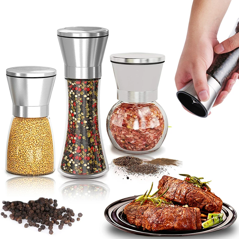 Salt / pepper / herbs grinder - with adjustable coarseness - stainless steel