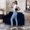 High waisted skinny jeans - with front buttons - elasticPants