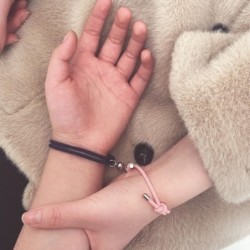 Pulseiras com cadeado magnético - para casal - ajustáveis - 2 peças