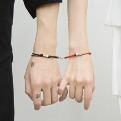 Pulseiras com cadeado magnético - para casal - ajustáveis - 2 peças
