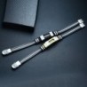 Stylish men's bracelet - stainless steel / mesh / silicone