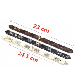 Fashionable leather bracelet - with V letter / charms - unisexBracelets