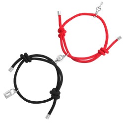 Pulseiras com cadeado magnético - para casal - ajustáveis - 2 peças