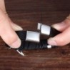 Vintage leather bracelet - irregular graphic - with metal locking claspBracelets