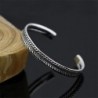 Stainless steel bracelet - with leaf pattern - open design - unisex