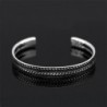 Stainless steel bracelet - with leaf pattern - open design - unisex