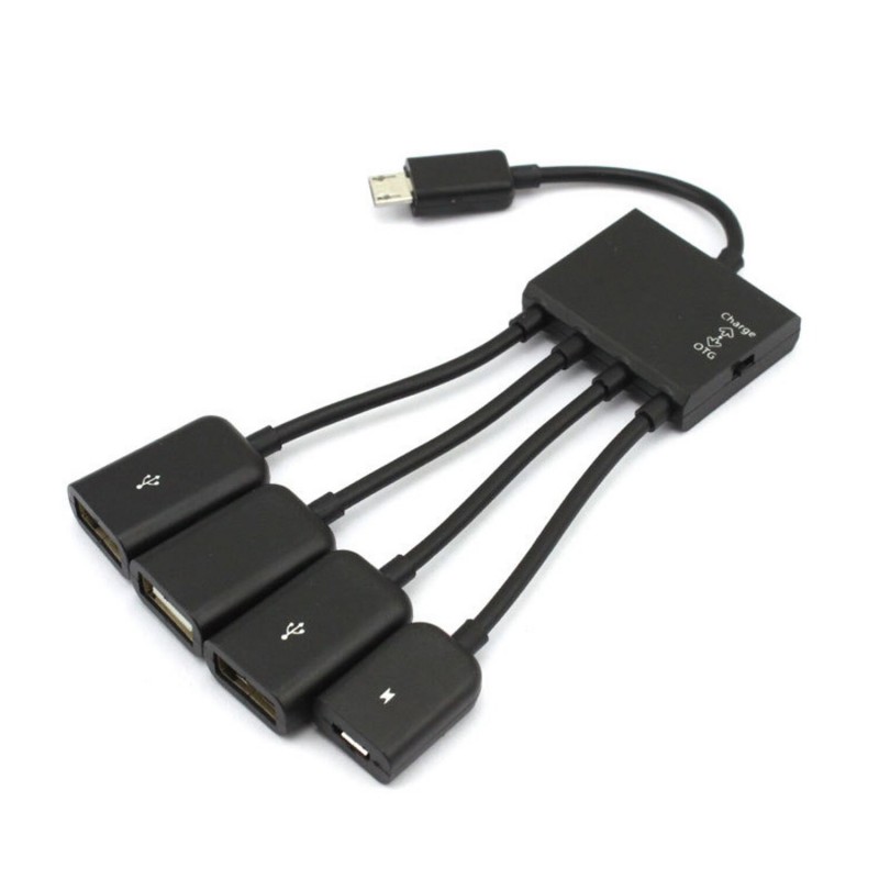 4 in 1 cable - adapter - micro USB / HUB / OTG - male to female - multifunctional