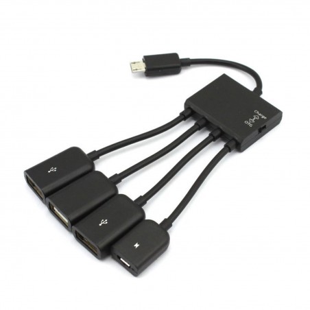 4 in 1 cable - adapter - micro USB / HUB / OTG - male to female - multifunctional