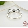Crystal bow knot - jewellery set - necklace / earrings / ring - 925 sterling silverNecklaces