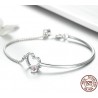 Crystal bracelet - with mini hearts - 925 sterling silver
