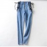Sexy slim jeans - high waist - with zipper / side tiesPants