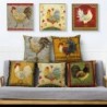 Cushion cover - rooster / chicken vintage design - 45 * 45cm