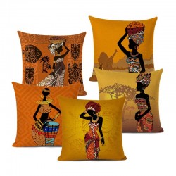 Cushion cover - African / ethnic style - linen - 45 * 45cmCushion covers