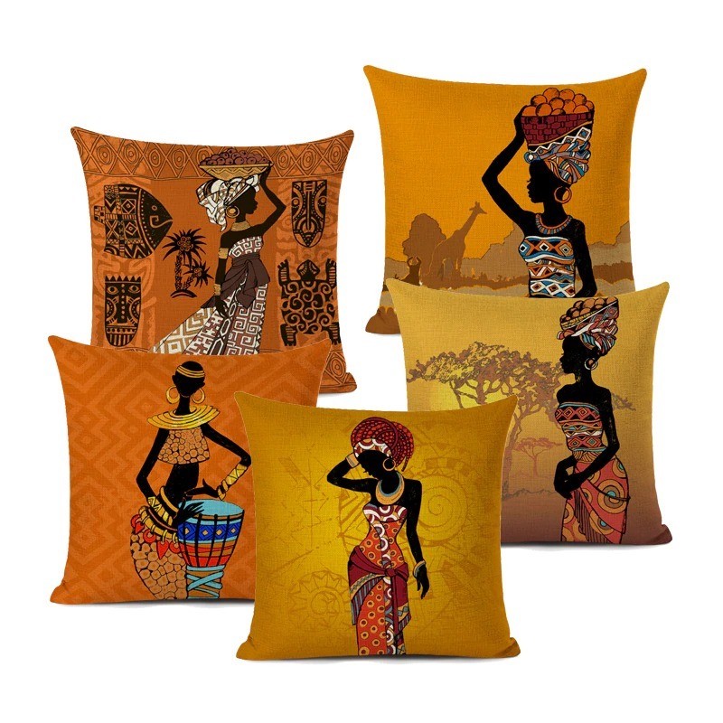 Cushion cover - African / ethnic style - linen - 45 * 45cm