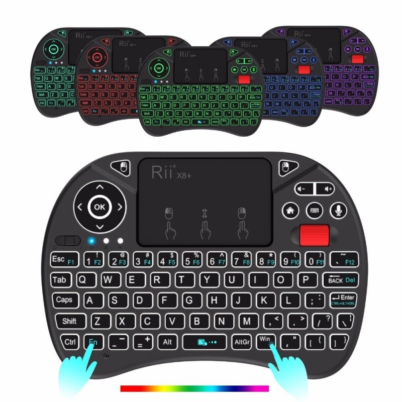 Rii X8+ - mini wireless keyboard - LED - 2.4GHz - with touchpad - Android TV Box / PC Rii X8+ - mini wireless keyboard - LED - 2.4GHz - with touchpad - Android TV Box / PC