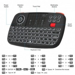 Rii i4 - mini wireless keyboard - Bluetooth - English / Russian / Spanish / French / Hebrew layout