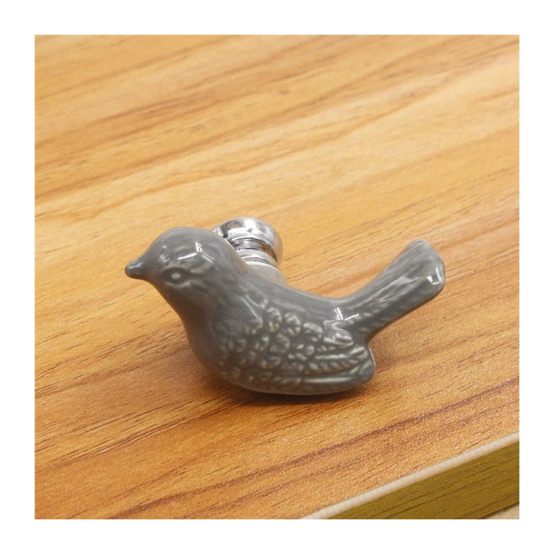 Dove shaped knob - furniture handle - ceramic