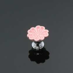 Orchid shaped furniture knobs - handles - ceramic