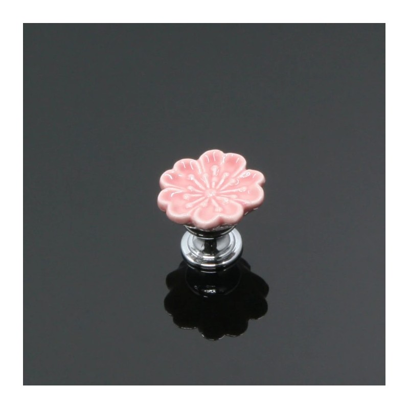 Orchid shaped furniture knobs - handles - ceramic