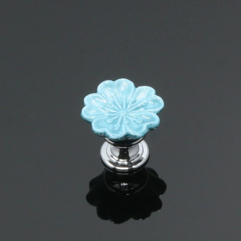 Orchid shaped furniture knobs - handles - ceramic