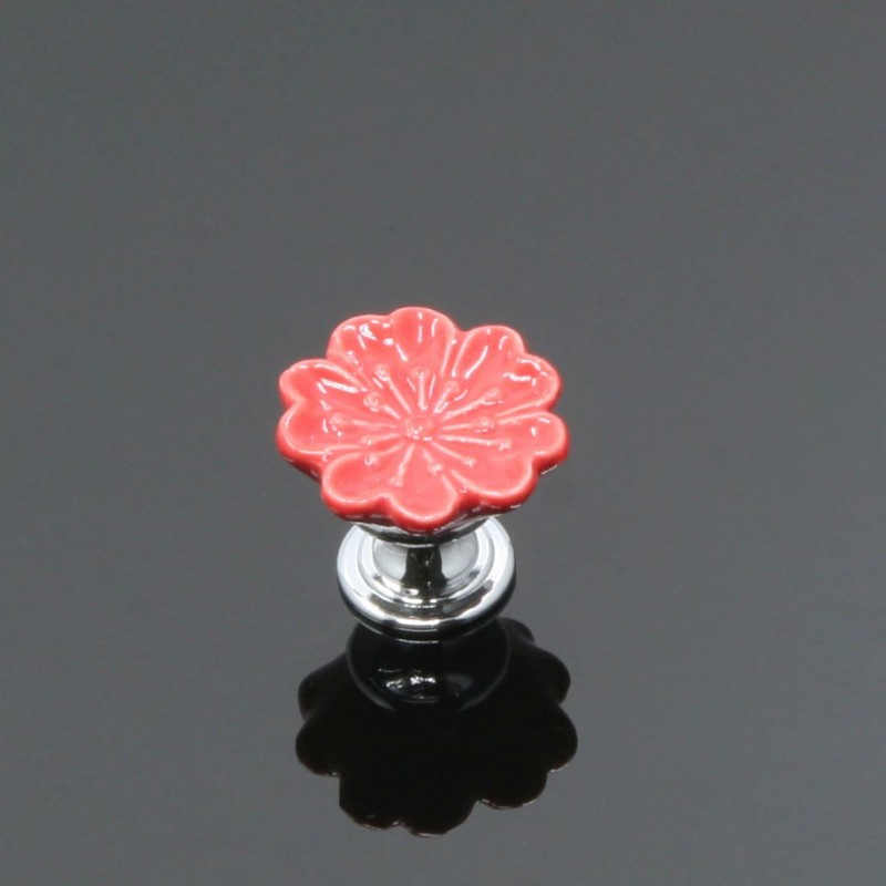 Orchid shaped furniture knobs - handles - ceramic