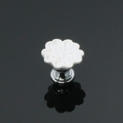 Orchid shaped furniture knobs - handles - ceramic