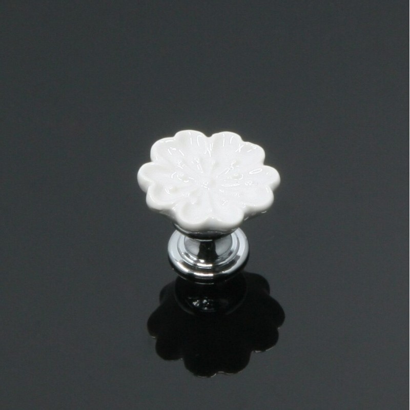 Orchid shaped furniture knobs - handles - ceramic